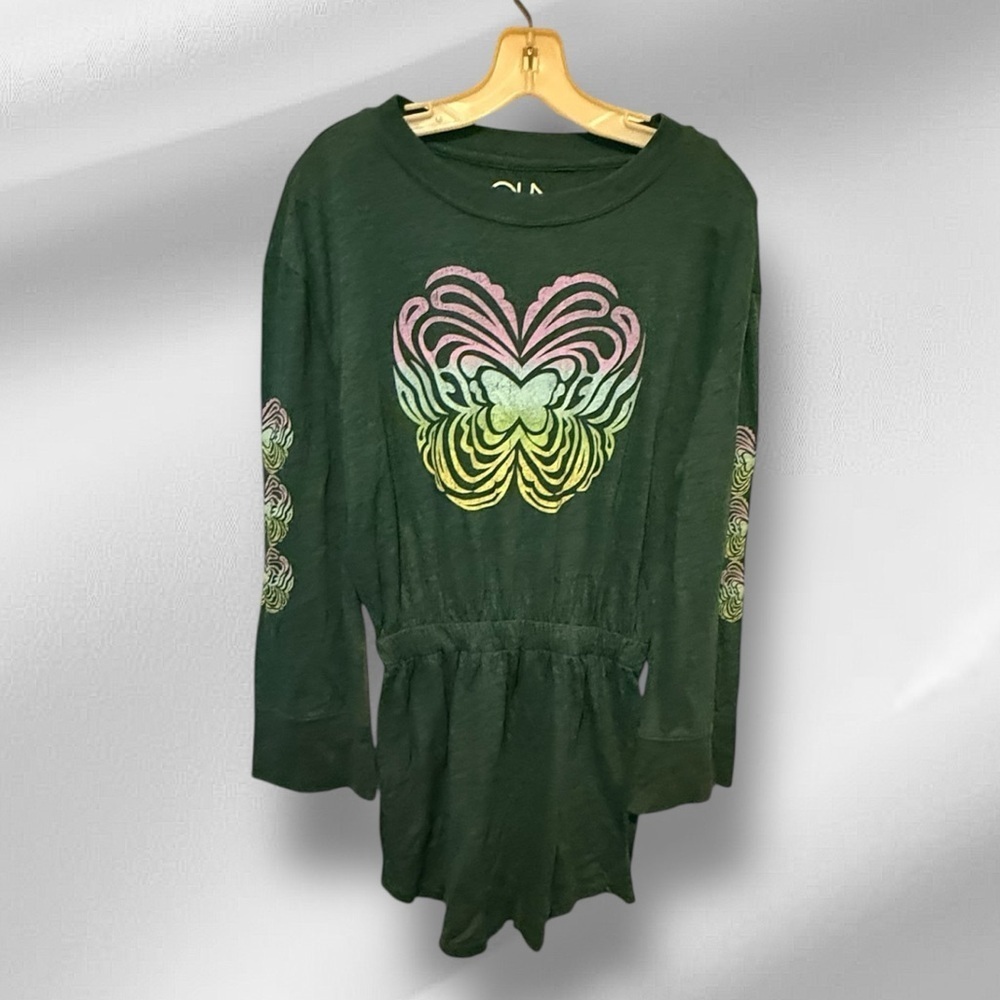 Chaser Green Mini Dress with Butterfly nwot